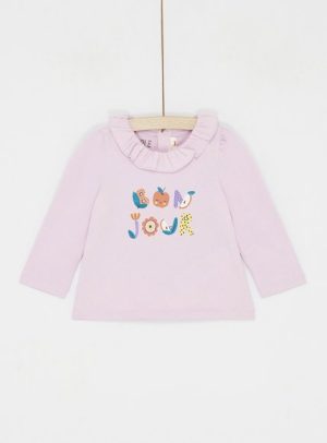 Βρεφική Μακρυμάνικη Μπλούζα για Κορίτσια Lilac Lace Bonjour – ΜΩΒ