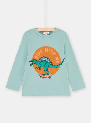 Παιδική Μακρυμάνικη Μπλούζα για Αγόρια Γαλάζιο Dinosaur – ΜΠΛΕ
