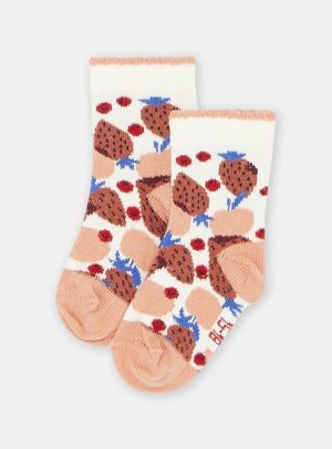 Σετ Παιδικές Κάλτσες για Κορίτσια Φράουλες – ΛΕΥΚΟ