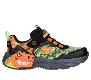 Παιδικά Αθλητικά Παπούτσια Skechers Dino Lights Black/Orange – ΜΑΥΡΟ