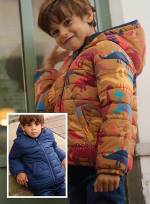 Παιδικό Αδιάβροχο Μπουφάν για Αγόρια Διπλής Όψης Blue/Yellow Dino – ΚΑΦΕ