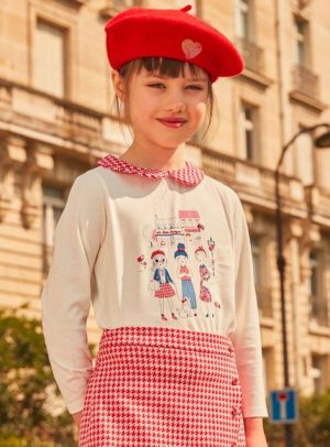 Παιδική Μακρυμάνικη Μπλούζα για Κορίτσια Sergent Major Λευκή με Γιακά Καρό – ΛΕΥΚΟ