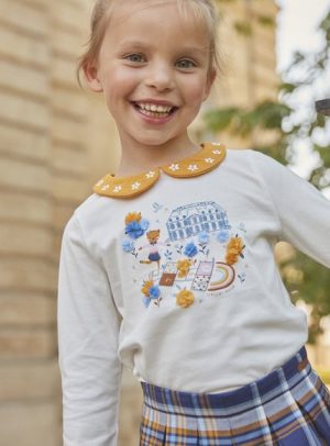 Παιδική Μακρυμάνικη Μπλούζα για Κορίτσια Sergent Major White/Mustard – ΛΕΥΚΟ