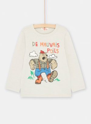 Παιδική Μακρυμάνικη Μπλούζα για Αγόρια Beige Teddy Bear – ΜΠΕΖ