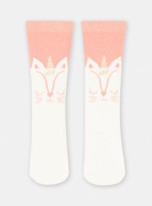 Παιδικές Κάλτσες για Κορίτσια Light Pink Kitty Unicorn – ΠΟΡΤΟΚΑΛΙ