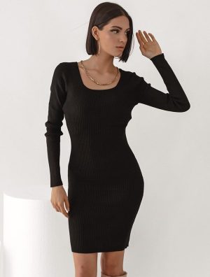 Φόρεμα Ριπ Εξώπλατο Μαύρο – Intervention