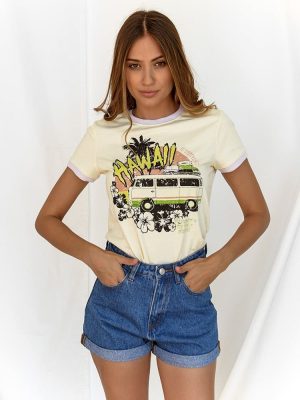 Brave Soul T-Shirt Με Στάμπα Κίτρινο – Catch The Bus