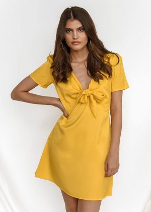 Glamorous Φόρεμα Κοντομάνικο Κίτρινο – La Paz