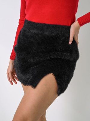 Glamorous Φούστα Mini Fluffy Μαύρη – Praton