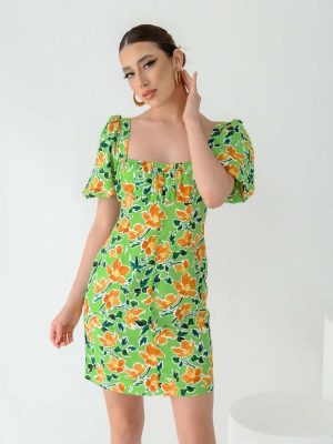 Glamorous Φόρεμα Floral Πράσινο – Quiesha