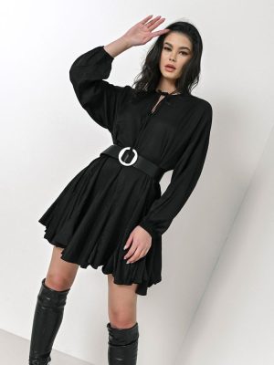 Glamorous Φόρεμα Μακρυμάνικο Μαύρο – Nespola