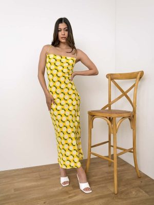 Glamorous Φόρεμα Maxi Floral Κίτρινο – Honey Bell