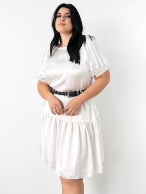 Glamorous Φόρεμα Με Βολάν Λευκό – Dance Away