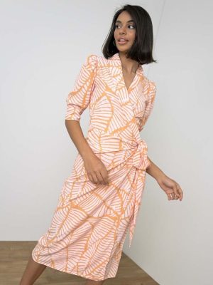 Glαmorous Φόρεμα Midi Κρουαζέ Πορτοκαλί – Morning Light