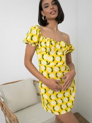 Glamorous Φόρεμα Mini Floral Κίτρινο – Ray Of Light