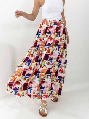 Glamorous Φούστα Maxi Πολύχρωμη- Cuadro