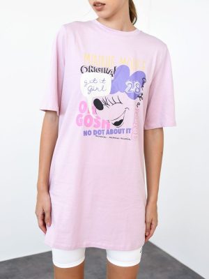 NOISY MAY T-Shirt Oversized Με Στάμπα Ροζ – Oh Gosh