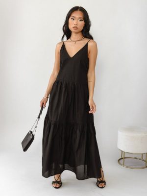ONLY Φόρεμα Μακρύ Μαύρο – Soft Touch