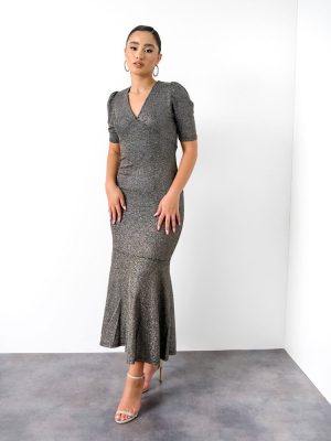 Vero Moda Φόρεμα Maxi Μεταλλιζέ Χρυσό – Kempek