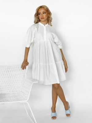 Vero Moda Φόρεμα Με Κουμπιά Λευκό – Vivi Spensierato