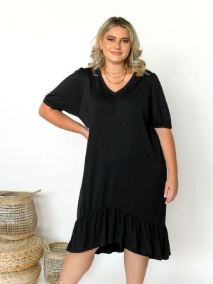 Vero Moda Φόρεμα Με Βολάν Μαύρο – Adella