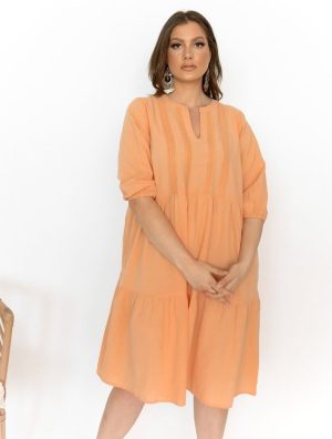 Vero Moda Φόρεμα Με Βολάν Πορτοκαλί – Guerdy