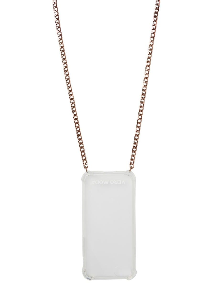 vero moda hello phone chain necklace rose gold