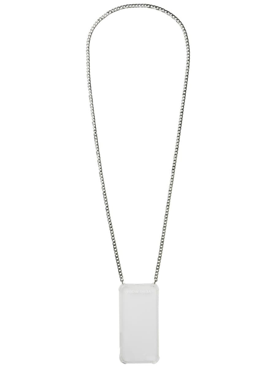 vero moda hello phone chain necklace silver 02