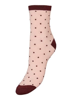 Vero Moda Κάλτσες Λεπτές Με Χριστουγεννιάτικο Μοτίβο Ροζ- Festive