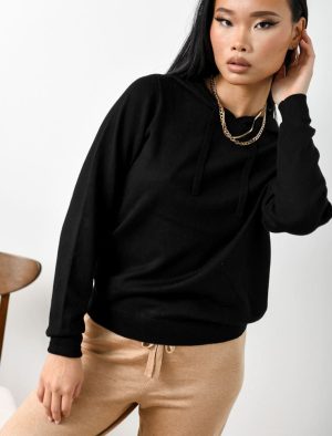 Vero Moda Πλεκτή Μπλούζα Με Κουκούλα Μαύρη – Mentan