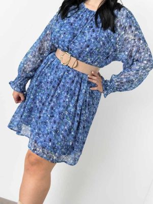 Vero Moda Φόρεμα Floral Μακρυμάνικο Γαλάζιο – Something Wild