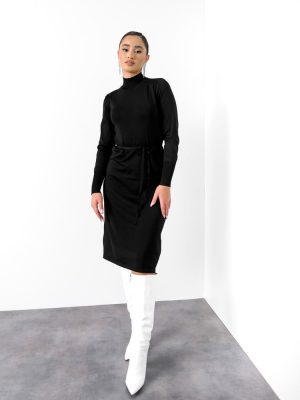Vero Moda Φόρεμα Midi Με Ζώνη Μαύρο – Perfect Pick