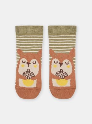 Βρεφικές Κάλτσες για Αγόρια Πορτοκαλί Owl – ΠΡΑΣΙΝΟ