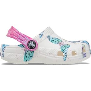 Crocs Crocband Παιδικά Παπούτσια Λευκά Butterfly – ΠΟΛΥΧΡΩΜΟ