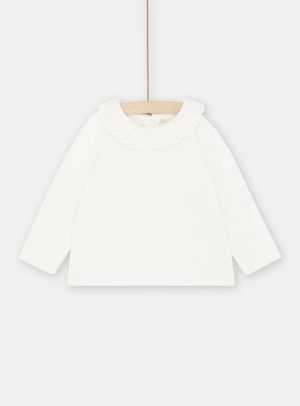 Βρεφική Μακρυμάνικη Μπλούζα για Κορίτσια White Lace – ΛΕΥΚΟ
