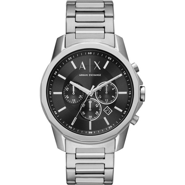 armani exchange gents chronograph ax1720 silver case with stainless steel bracelet image1