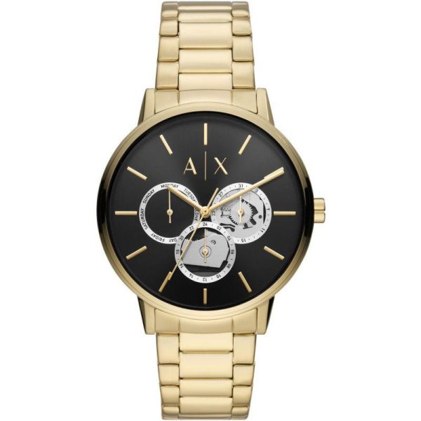 armani exchange mens chronograph ax2747 gold case with stainless steel bracelet image1
