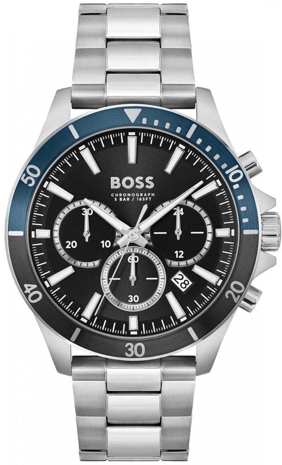boss troper chronograph 1514101 silver case with stainless steel bracelet image1 1