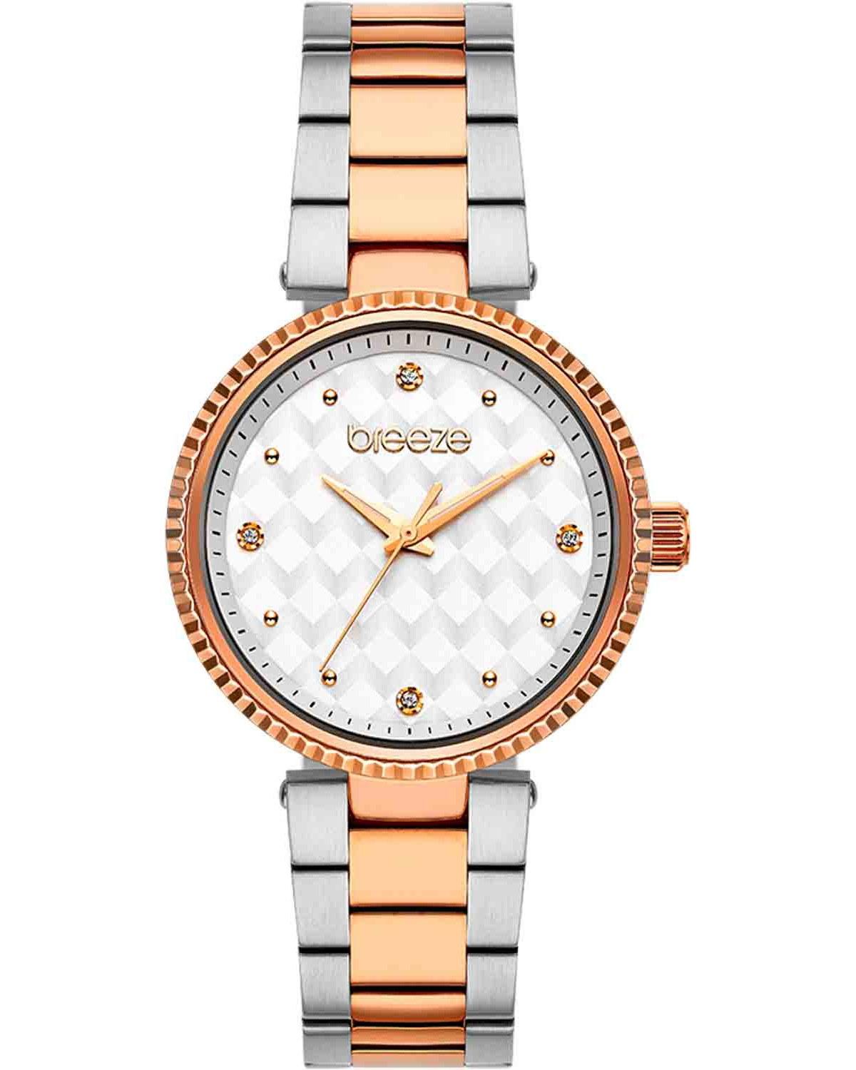 breeze bossy crystals 712341 4 rose gold case with stainless steel bracelet image1