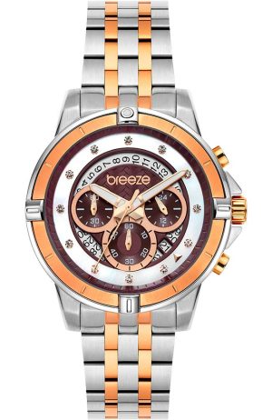 BREEZE Divinia Crystals Chronograph – 712311.5, Silver case with Stainless Steel Bracelet