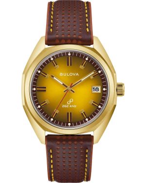 BULOVA Jet Star Precisionist – 97B214, Gold case with Brown Leather Strap