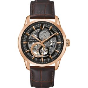 BULOVA Sutton Automatic – 97A169 Rose Gold case with Brown Leather Strap