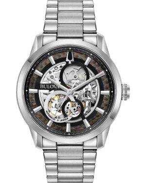 BULOVA Sutton Collection Automatic Skeleton – 96A208 Silver case with Stainless Steel Bracelet