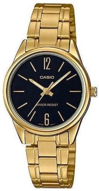 casio collection ltp v005g 1b gold case with stainless steel bracelet image5 1