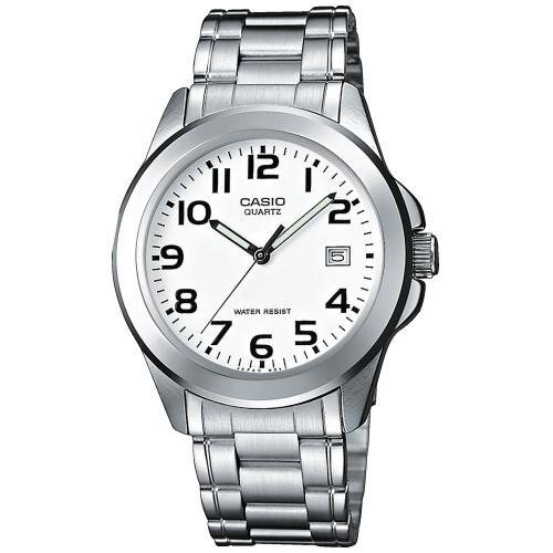 casio collection mtp 1259pd 7beg silver case with stainless steel bracelet image1