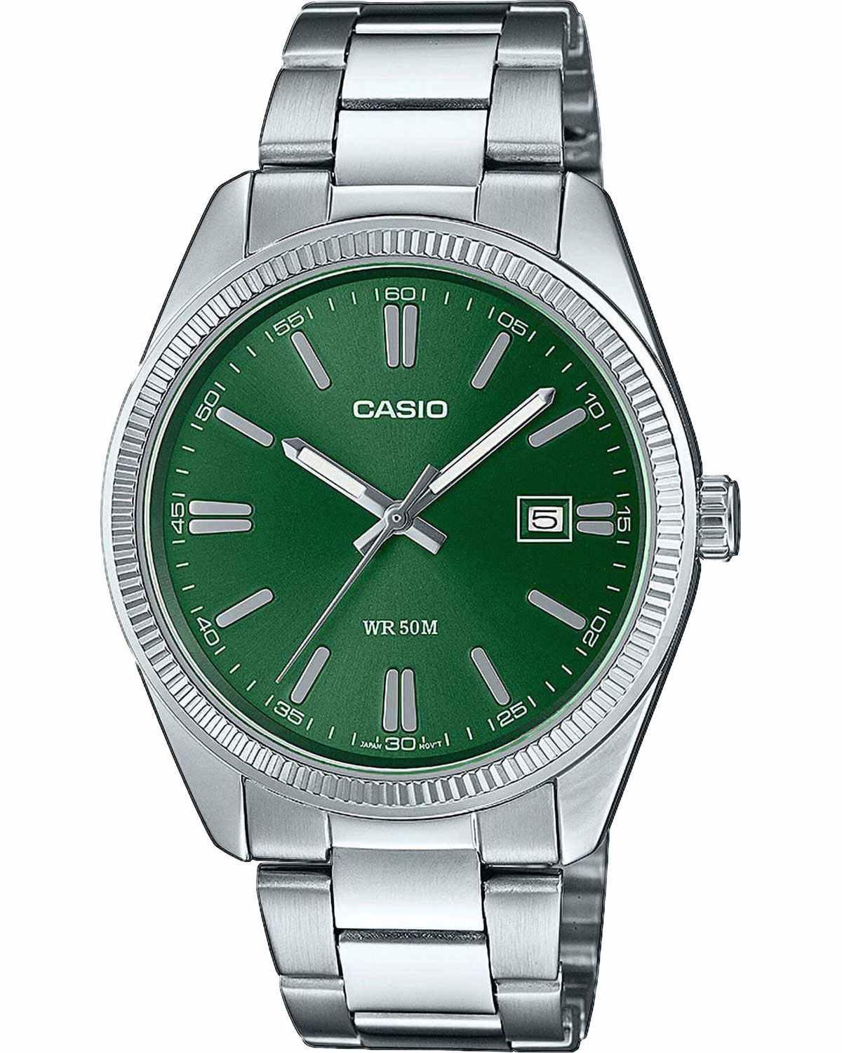 casio collection mtp 1302pd 3avef silver case with stainless steel bracelet image1