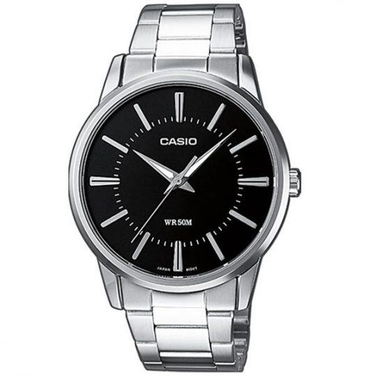 casio collection mtp 1303pd 1avef silver case with stainless steel bracelet image1