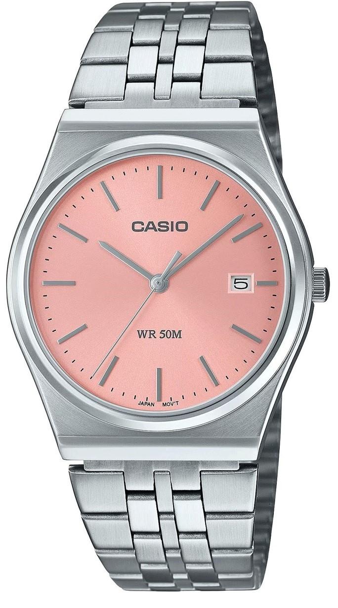 casio collection mtp b145d 4avef silver case with stainless steel bracelet image1