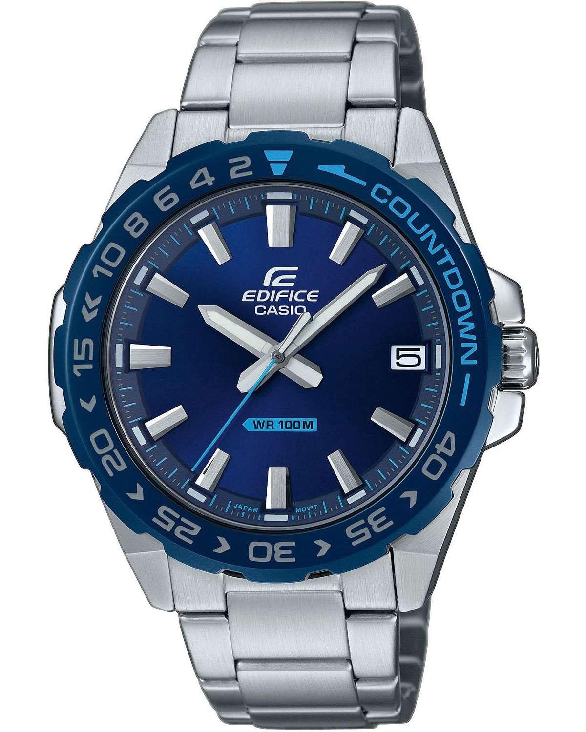 casio edifice chronograph efv 120db 2avuef silver case with stainless steel bracelet image1