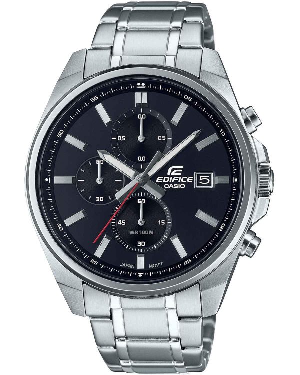 casio edifice chronograph efv 610d 1avuef silver case with stainless steel bracelet image1